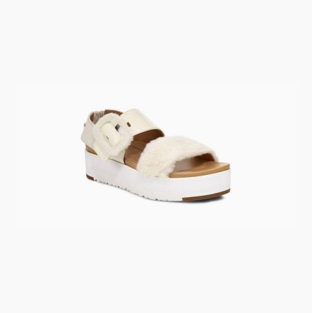 UGG Le Fluff Red/White Sandals for Women (KTIZ19503)